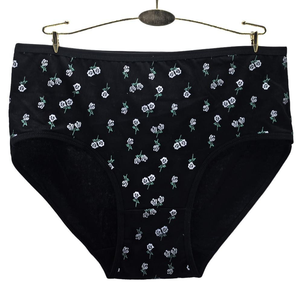 Foreign trade in stock comfortable skin-friendly breathable printed plus size women's briefs manufacturers wholesale underwear women's panties