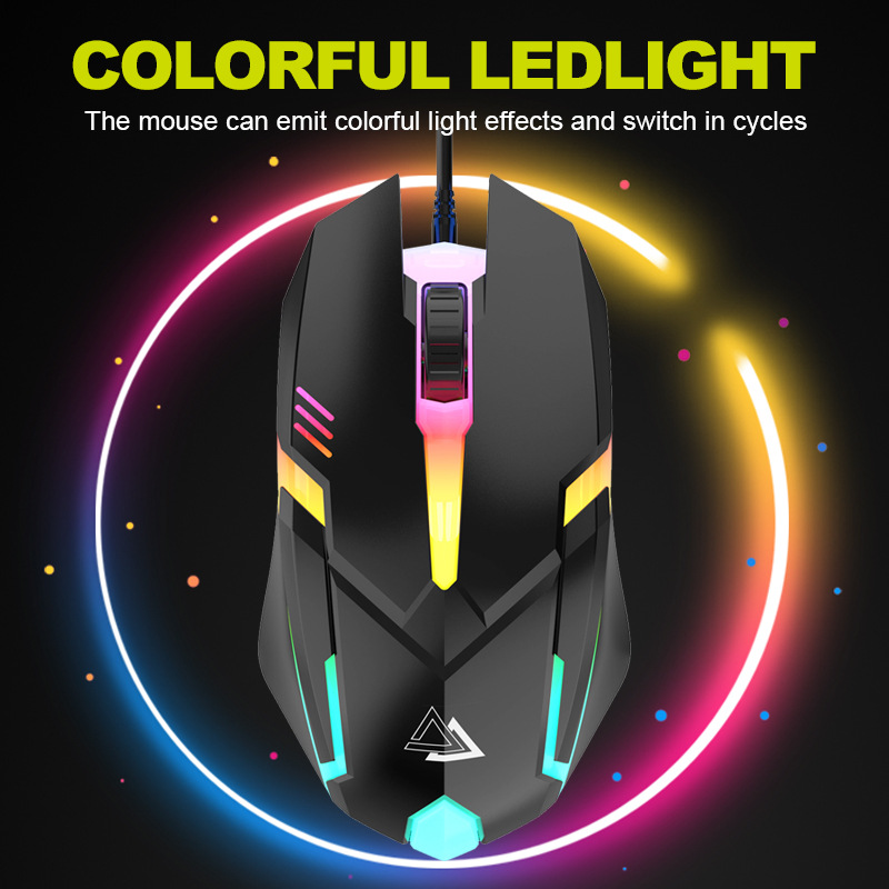 Luminous Keyboard and Mouse Game Wired Keyboard and Mouse Set Rgb Luminous Single Keyboard Neutral Packaging Cross-Border Export