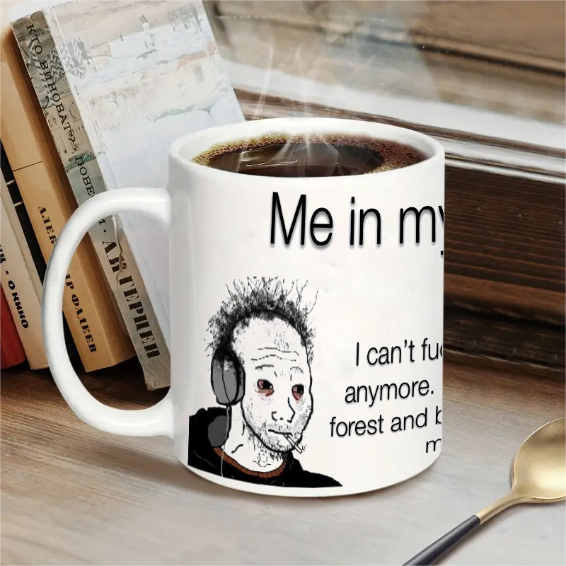 Manufacturers supply simple C- handle A- level thermal transfer blank ceramic mug printed LOGO promotional gifts