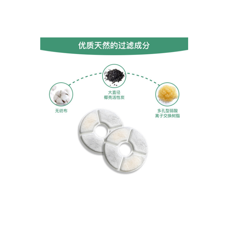 Amazon Explosions Small Flower Pet Water Dispenser Filter Element Foreign Trade Round Coconut Shell Activated Carbon Filter Cotton