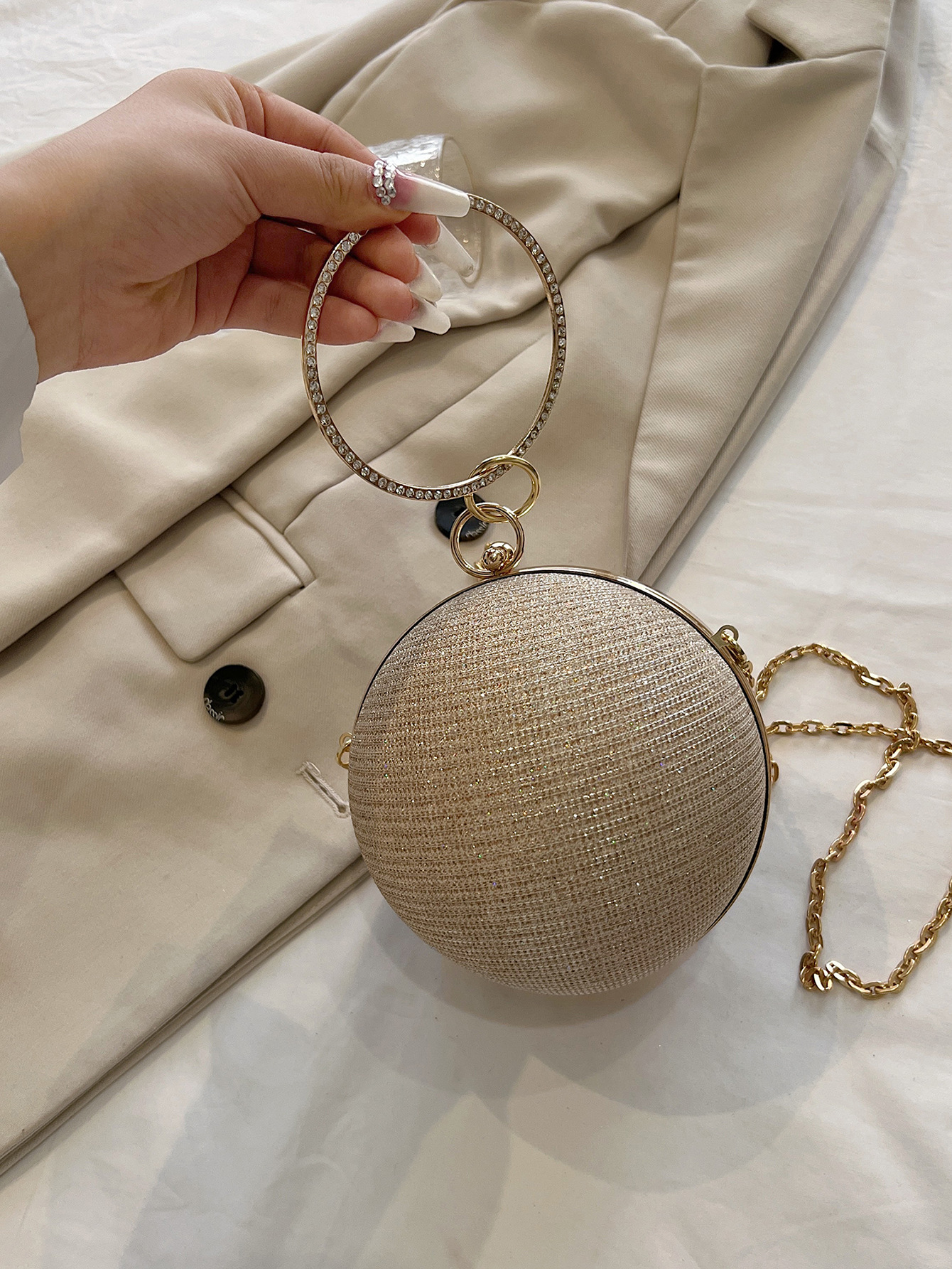 Dinner Bag Niche Design Ball Bag Women's New High-end Satchel Crossbody Chain Small Bag Mini Lipstick Bag