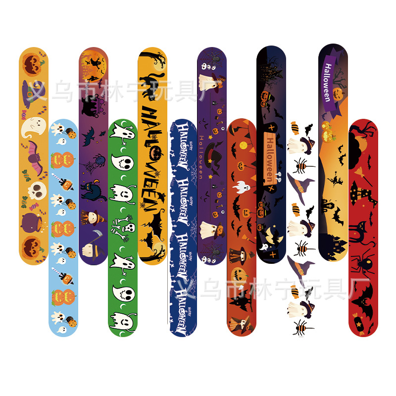 Halloween Snap Ring Halloween Snap Ring Bracelet Ghost Festival Party Snap Ring Bracelet Cartoon Wristband