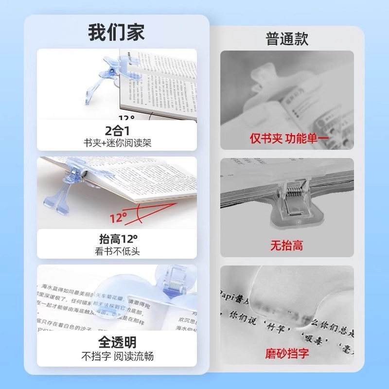 Cat Prince Gold 12 Degree Cap Book Clip Can Stand up Reading Clip Multi-Purpose Learning Bookmark Clip