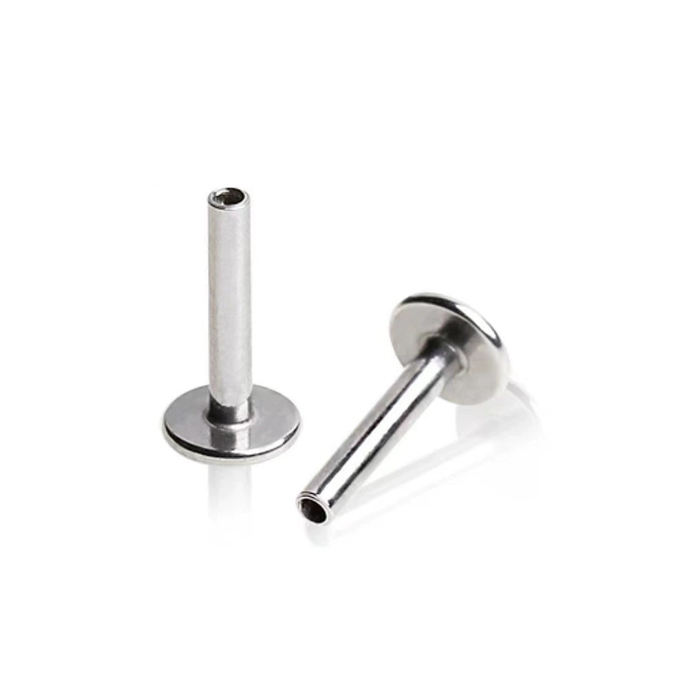 G23 Titanium Alloy Internally Threaded Lip Stud European and American Cross-Border Ear Bone Stud Flat Base Piercing Jewelry Replacement Rod