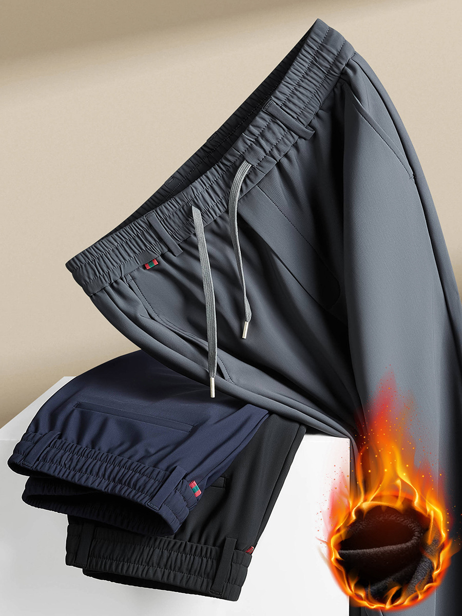 Спортивные брюки осень 2024, толстые, эластичная талия, повседневные брюки для мужчин