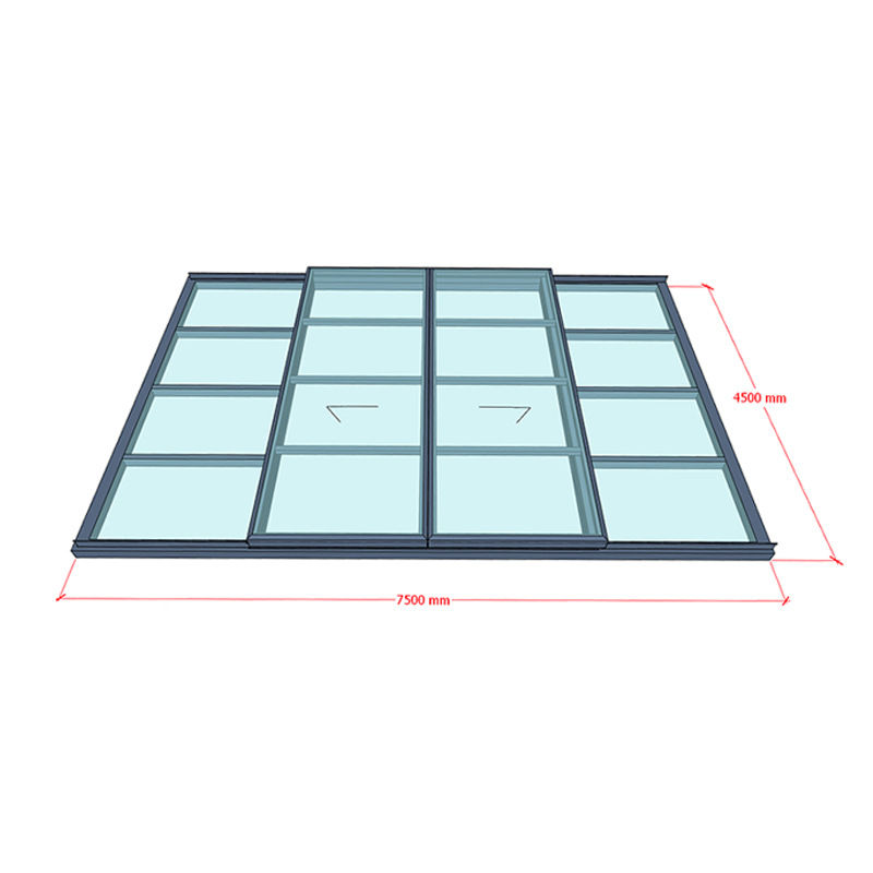 Sunroom Stairway Heavy-Duty Electric Skylight Aluminum Alloy Heavy-Duty Sliding Intelligent Sliding Skylight Project