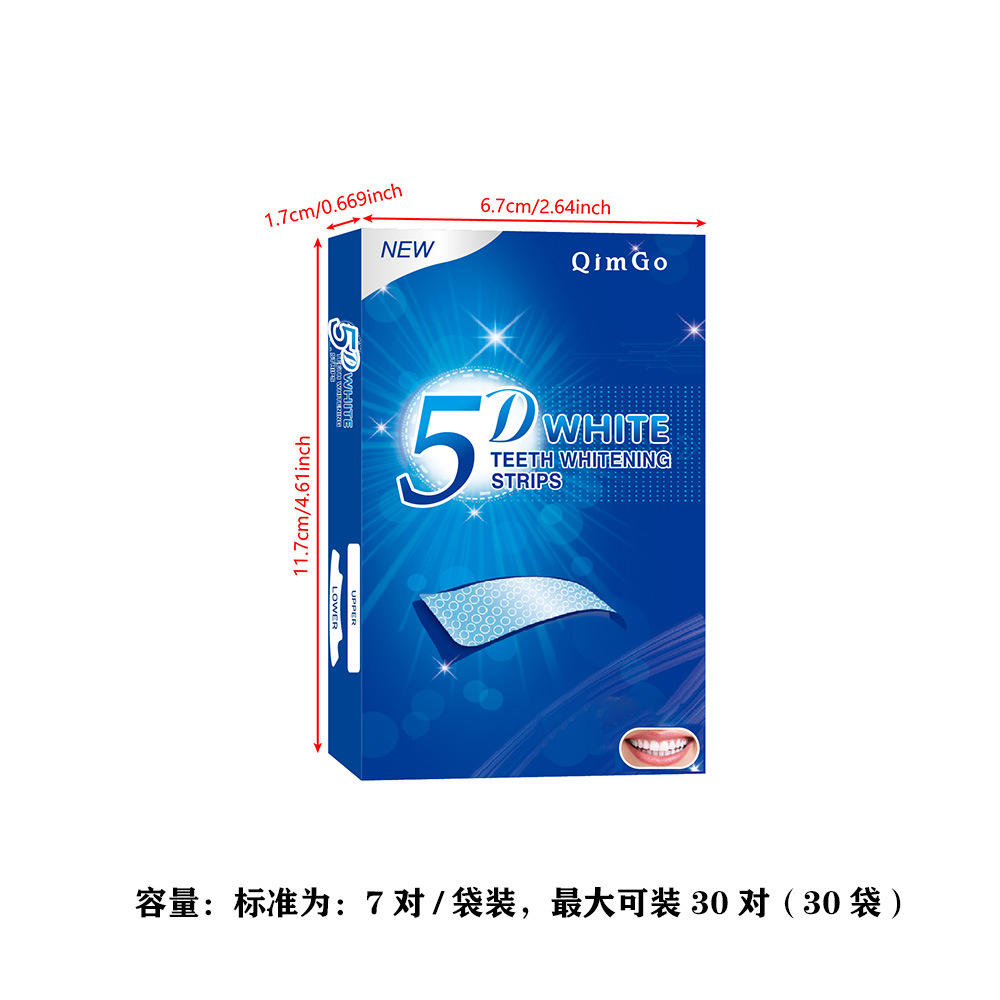 Whitening Teeth Strips 5D Dry Strips White Teeth Whitening Strips Dazzling White Teeth Mask 7 Bags Overseas Whitening Brightening