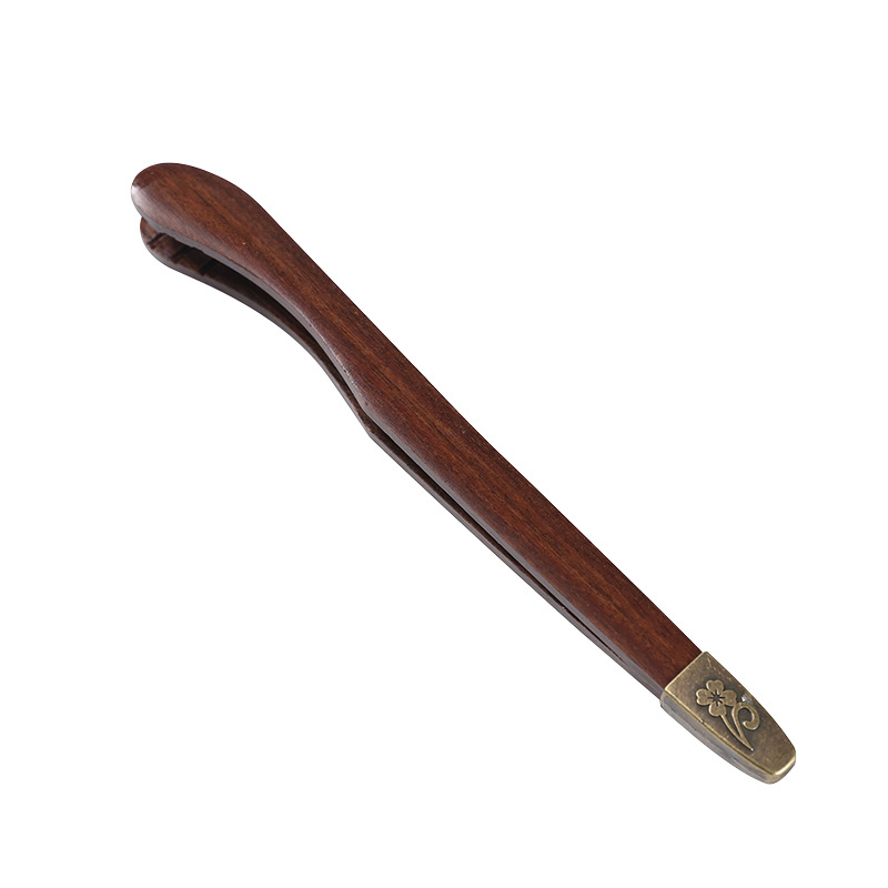 Factory ebony alloy teaspoon teaspoon tea clip two-piece bergamot tea spoon tea ceremony accessories support logo