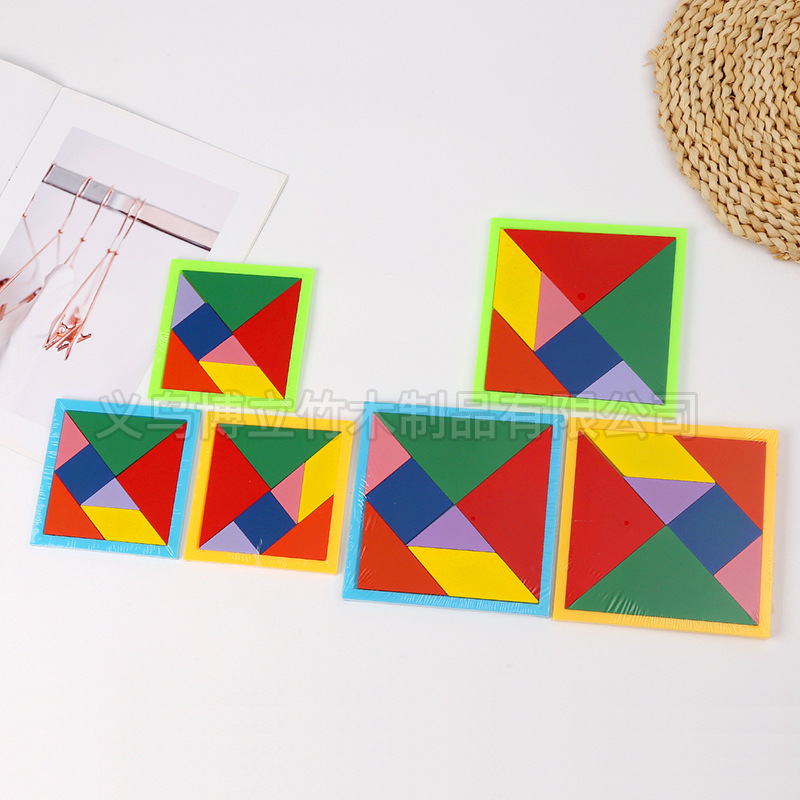 Простая интеллектуальная головоломка танграм, деревянные игрушки для развития мозга детей