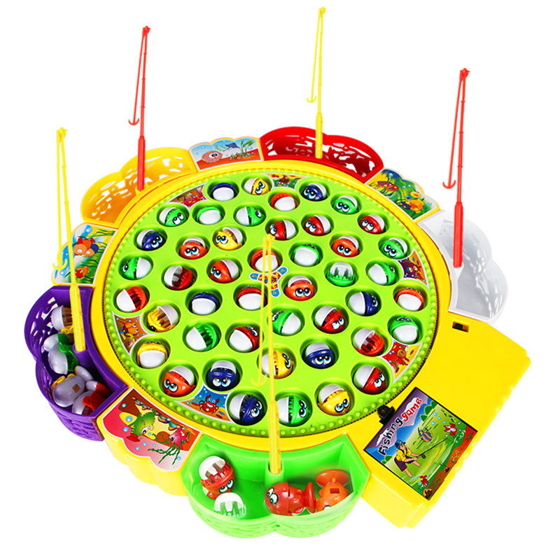 Children's Electric Fishing Toy Rotating Fishing Plate Set Children's Parent-Child Interactive Toys