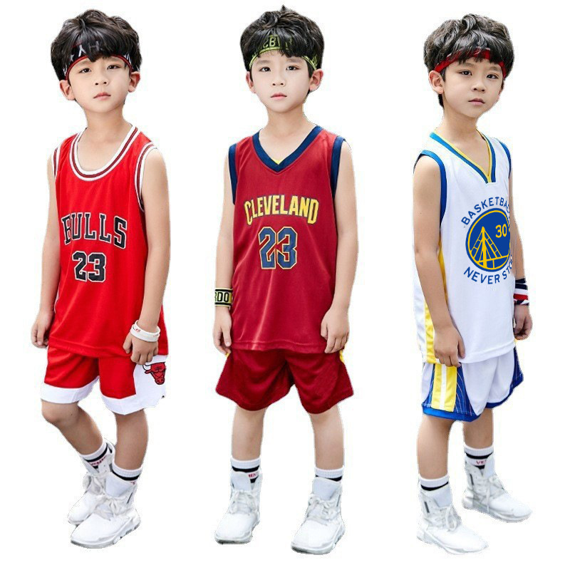 Wholesale Summer Children's Jersey Basketball Uniform Set Primary School Children Performance Sports Competition Quick-Drying Training Team Uniform