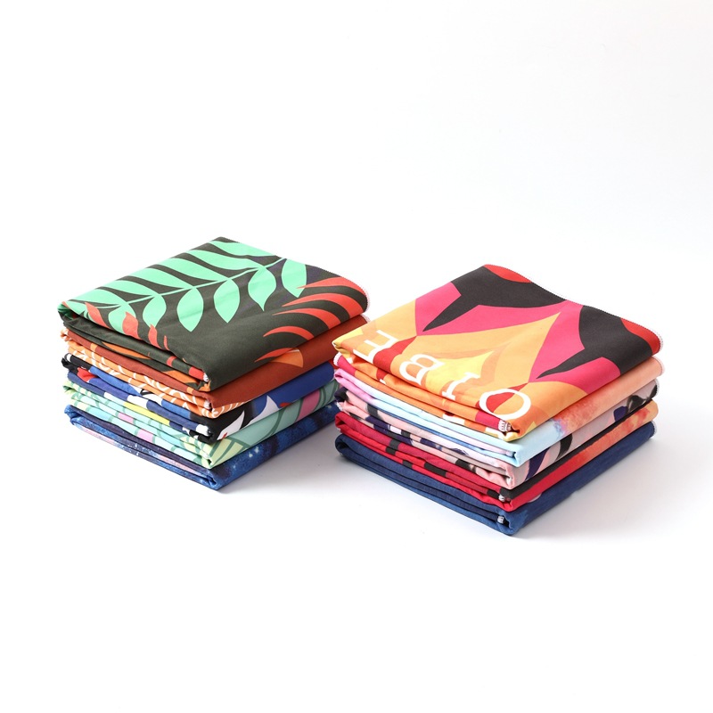 Processed and Customized Microfiber Sports Yoga Towel, Non-Slip, Sweat-Absorbent, Fitness, Compact, Portable Yoga Mat, Yoga Towel