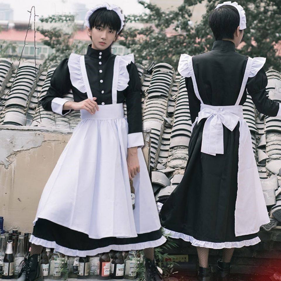 Maid Clothing Black Male cosplay Cute Japanese Style Lolita Dress Anime Maid Clothing Lori Women's Big Brother