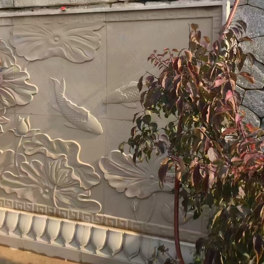 Shandong Yellow Sandstone Hard Yellow Sandstone Art Wall Carving Negative Carving and Relief