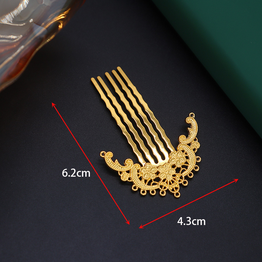 Alloy electrophoresis color retaining porous carved floating cloud hairpin diy ancient style hanfu cheongsam retro 11-hole plum blossom hair