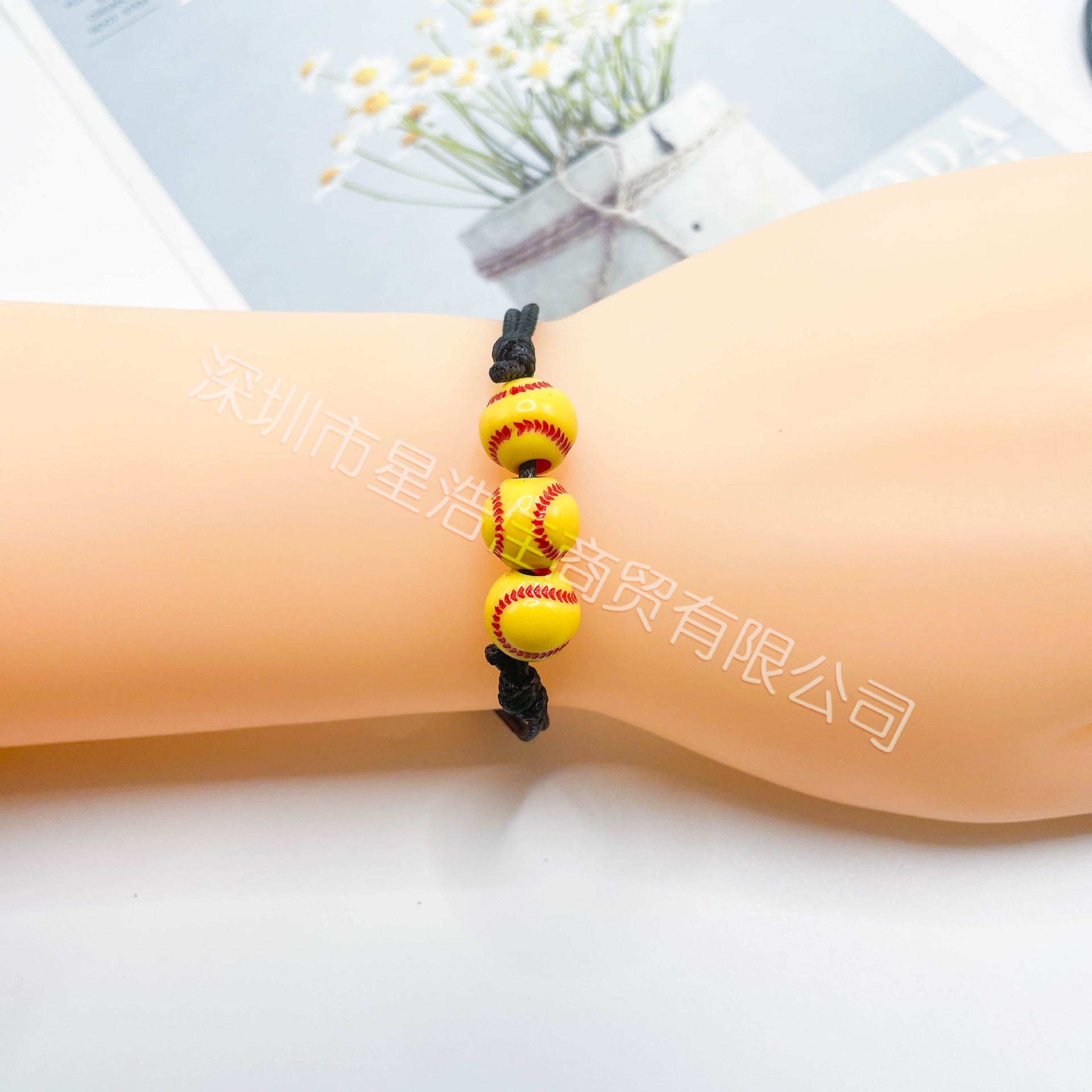 Cross-border Explosions 3 Softball Soccer Baseball Basketball Football Bracelet Joker Ball Handmade Woven Bracelet
