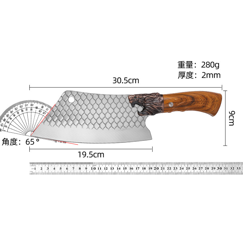 Fish scale pattern slicing knife characteristic faucet handle Longquan stainless steel kitchen knife sharp kitchen slice meat cutting knife