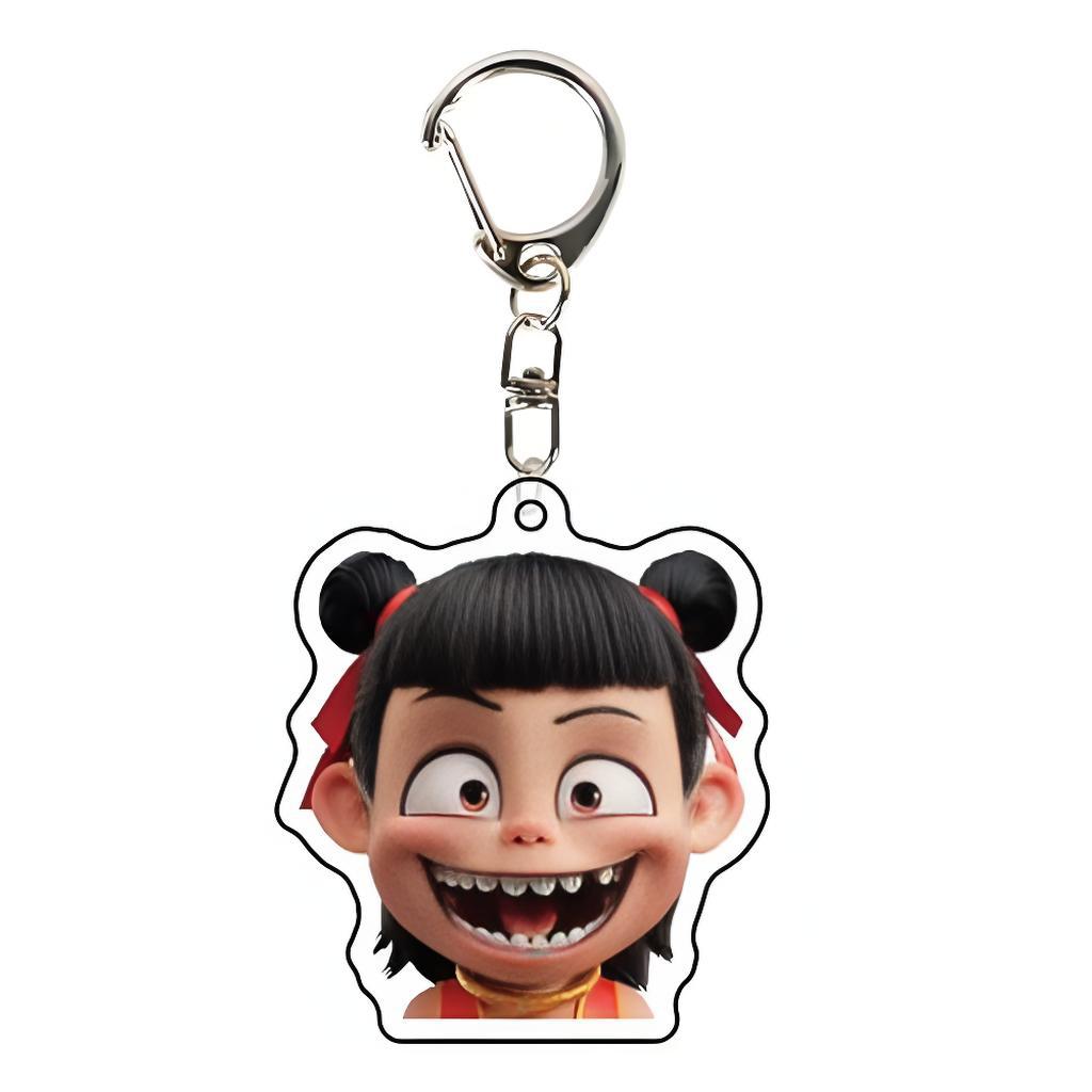 Nezha 2 Magic Boy Naohai Movie Peripheral Animation School Bag Pendant Acrylic Keychain Small Gift Pendant Laser