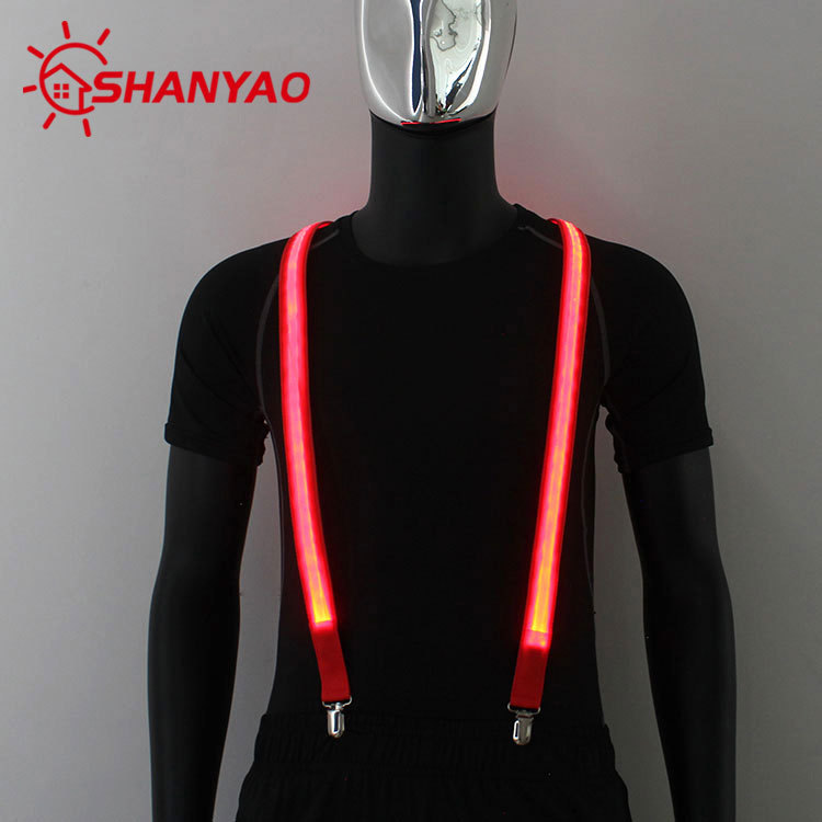 Cross-border source LED luminous suspenders for men and women adult chest strap Christmas entertainment luminous vest strap