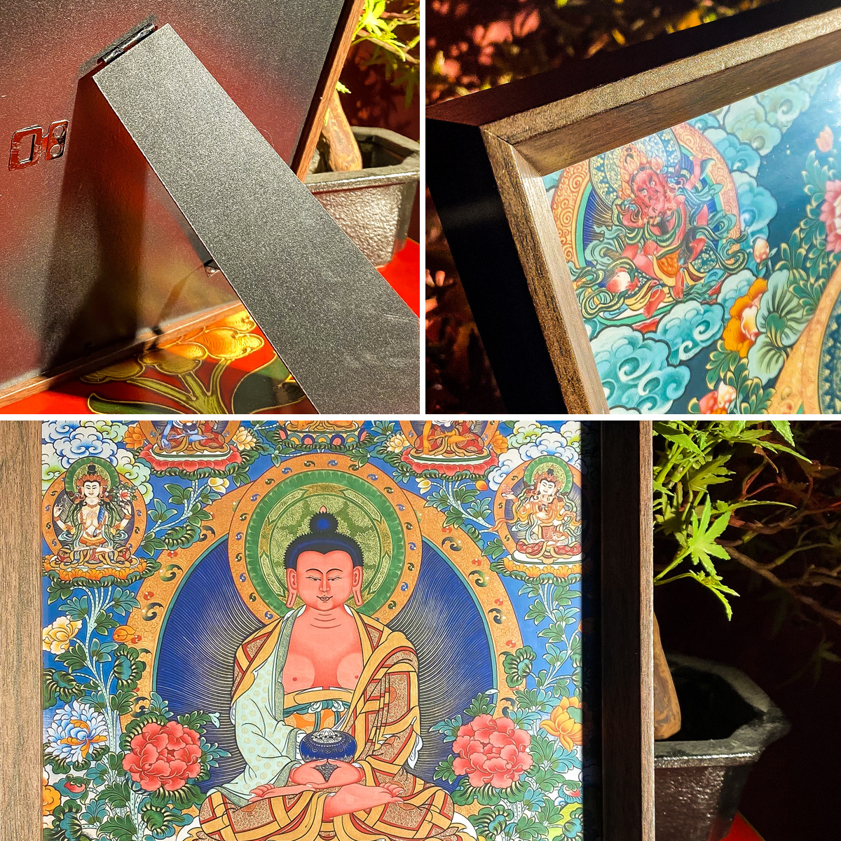 Thangka Yellow God of Wealth Big Black Day Buddha Hanging Painting Desktop Table Guanyin Bodhisattva Rich and Lucky Entrance Decorative Painting