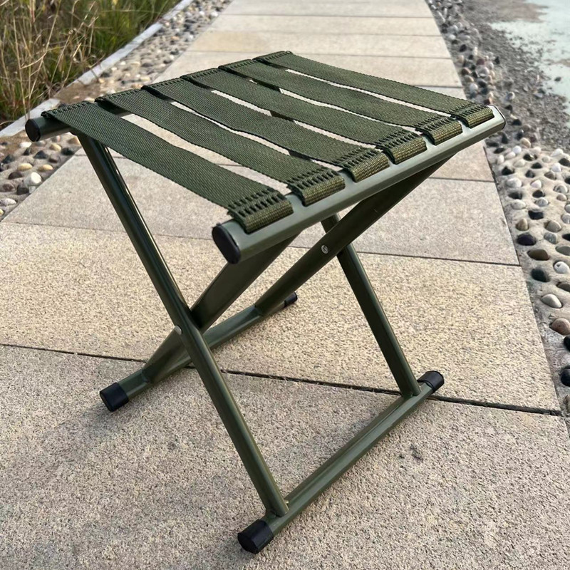 Folding Portable Thickened Flat Tube Mazar Outdoor Fishing Chair Green Adult Household Folding Small Stool Wholesale