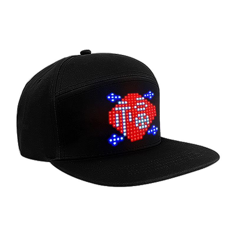 Ready Stock Led Hats for Bars and Nightclubs, Led Advertising, Mobile Phone Sending, Colorful Pure Cotton Led Light Display Screen