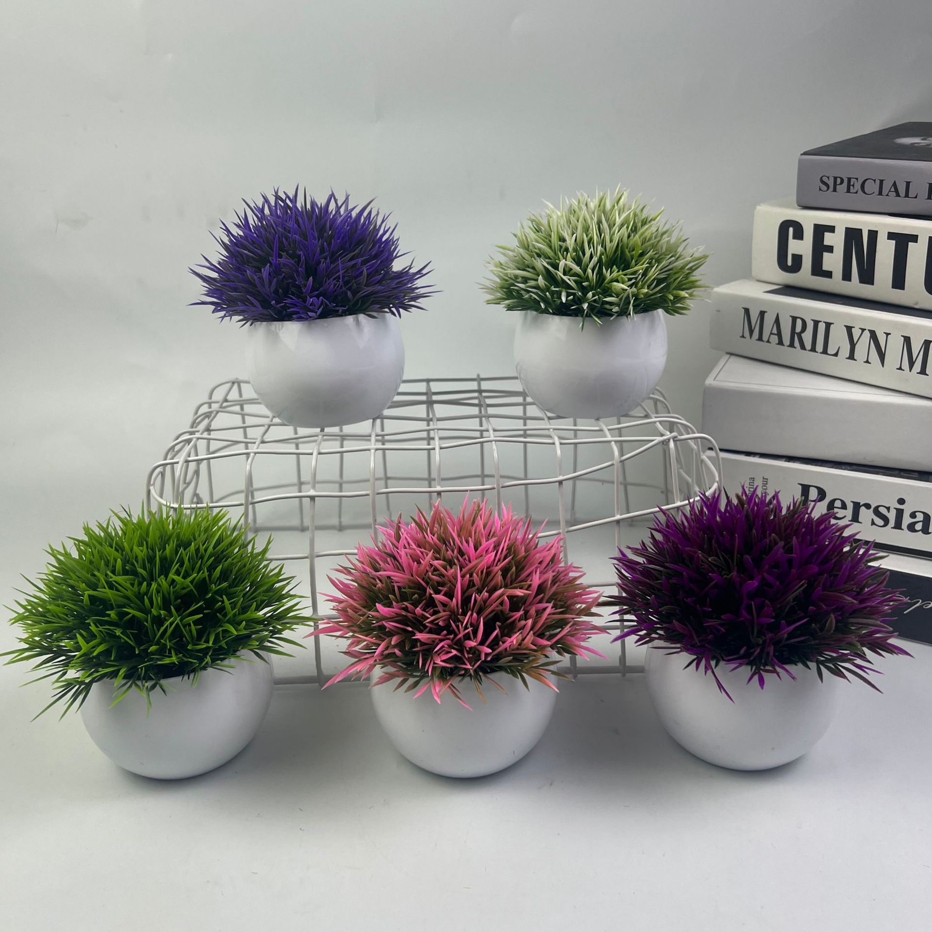 Искусственные симулированные зеленые растения, полукруглые зеленые растения, маленькие растения в горшках, подходят для домашнего декора, полукруглые комбинации