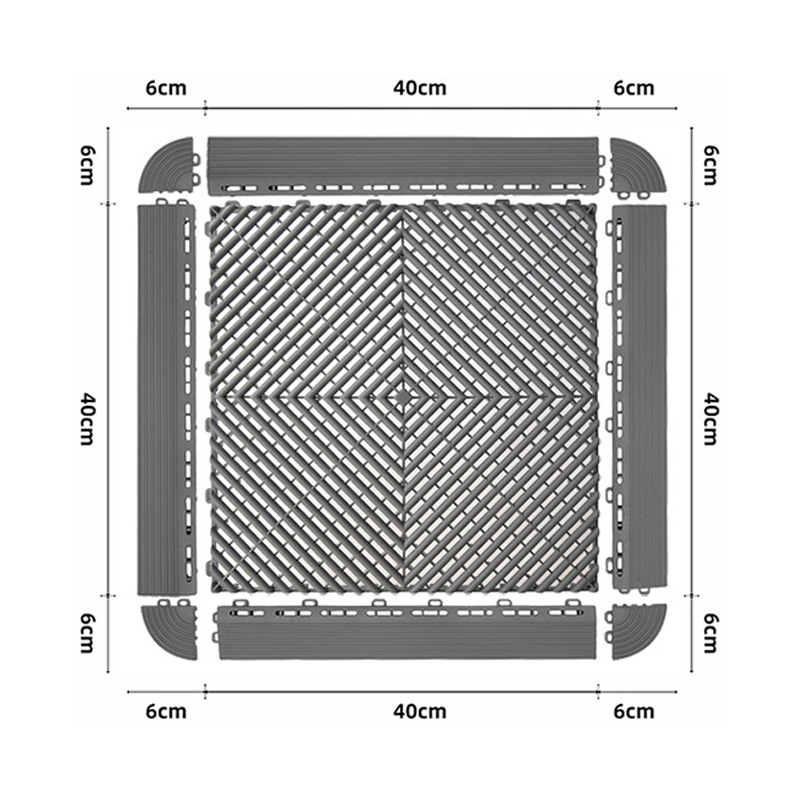 1.8cm Car Wash Room Floor Grille Without Trenching Car Beauty Splicing Grille Anti-Slip Hydrophobic Wear-Resistant Thickeneded Floor Mat