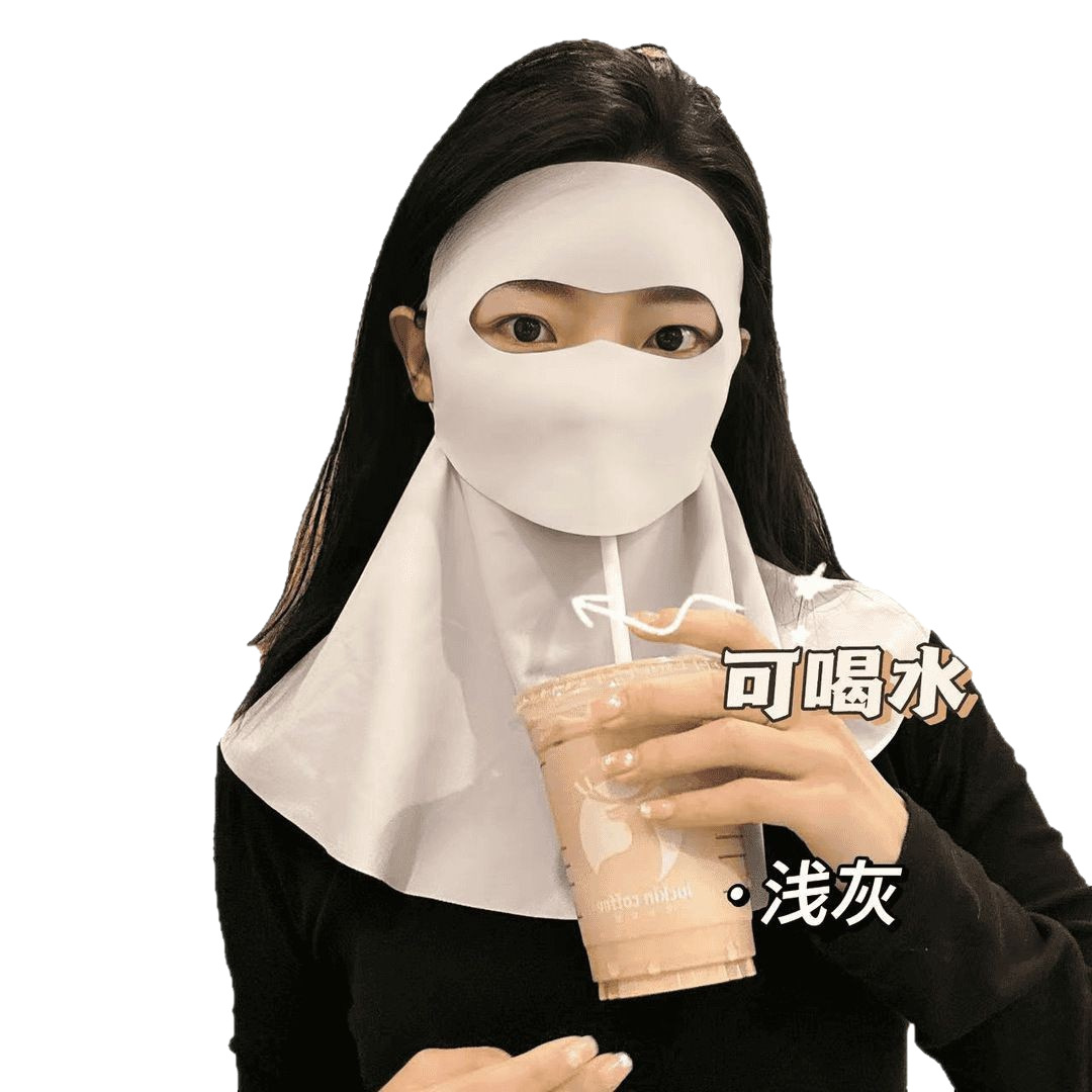 Drinkable Facekini Neck Protection Sun Protection Mask Anti-Uv Female High-Looking Summer Cool Full Face Mask