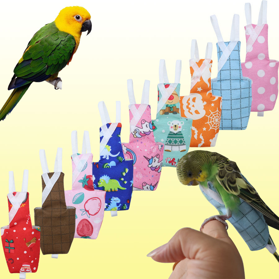 Подгузники для попугаев, одежда для птичьих экскрементов, регулируемые костюмы для полетов, принадлежности для домашних птиц