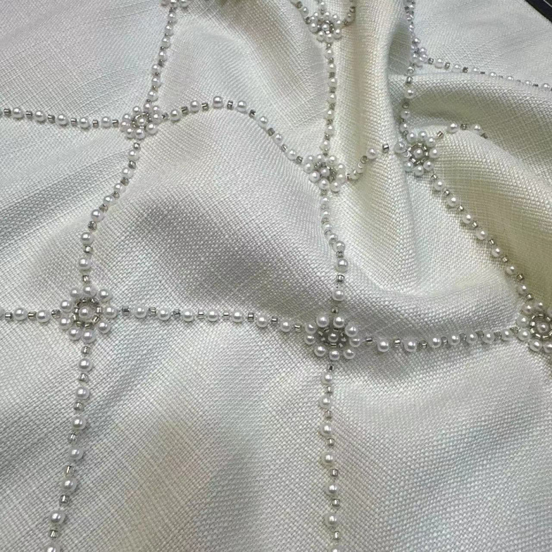 Шершавая ткань, золотая вышивка, осенне-зимняя ткань для платьев