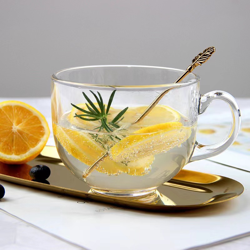 Чашка для молочного чая с ручкой, милый безсвинцовый стеклянный кофейный стакан для пар, домашняя молочная чашка, чашка для соевого молока