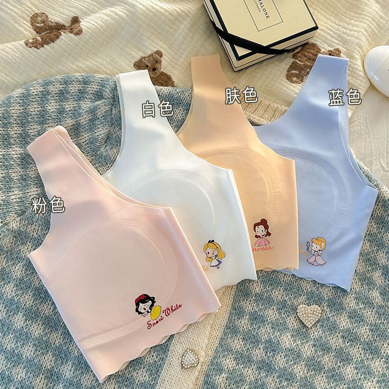 Developmental underwear girls summer thin ice silk seamless girl vest students 7-13 years old children bra students