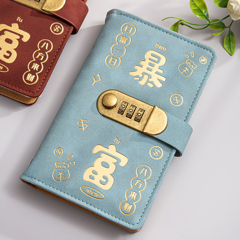 2025 Password Lock Cash Saving Book Can Be Placed in Cash Storage Bag Large Capacity Money Clip Popular Financial Management Storage Book