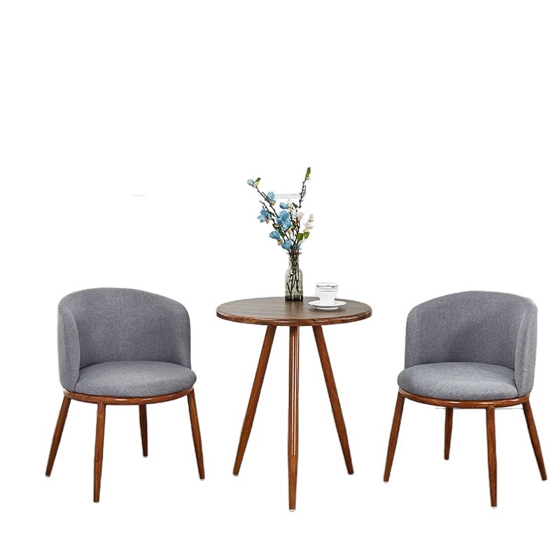 Chair Leisure Round Table Creative Nordic Negotiation Milk Tea Shop Imitation Dining Table and Chair Combination Solid Wood Modern Simple Small Apartment