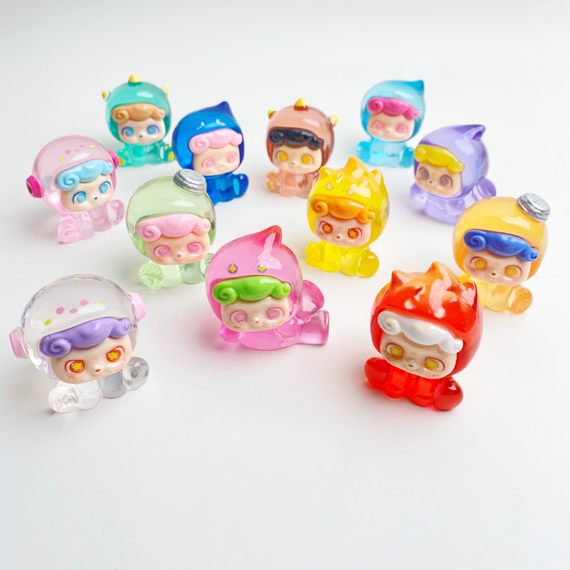 New Transparent Player Zai Zai Resin Figurine Cartoon Cute Creative Trendy Toy Doll DIY Accessories