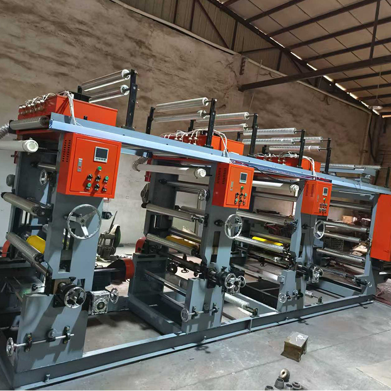 Automatic Printing Machine Model 800, 3-Color Shaft-Driven Coated Paper Printing Machine, Plastic Film Flexographic Pe Plastic Bag Printing Machine