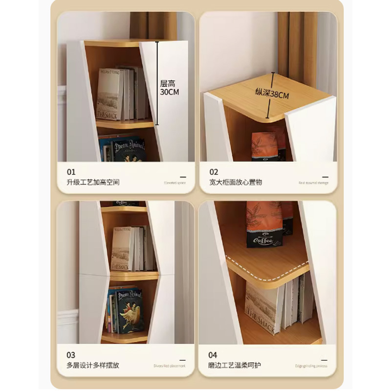 Corner Cabinet Corner Cabinet Wall-Mounted Crooked Cabinet Entrance Bookcase Corner Corner Storage Rack Corner Creative Triangle Cabinet Curved