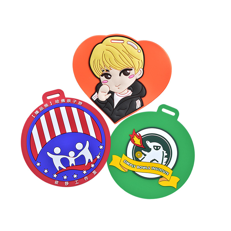 Luggage tag custom soft rubber travel LOGO custom silicone travel card set custom PVC luggage tag custom