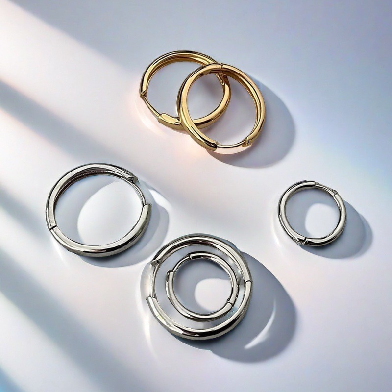 Factory in stock stainless steel earrings simple round plain captive ear holes for men and women cross-border titanium steel jewelry wholesale