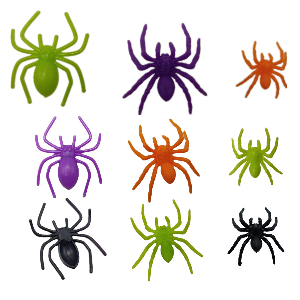 Маленький паук 2022 Новый фальшивый цвет Halloween полосатая рождественская игрушка 2-3 см