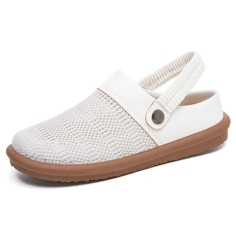 Slippers for Women, Summer Outer Wear, Breathable Cotton and Linen Slip-On Casual Shoes, Artistic Outdoor Half-Slippers, Comfortable Mom Shoes for Women