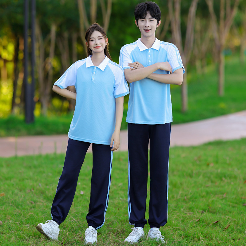 A Large Number of Real Shots in Stock, School Uniforms, Preppy Style Junior High School, High School and Primary School Student Class Uniforms, Couple Wear, Summer Short-Sleeved Suits