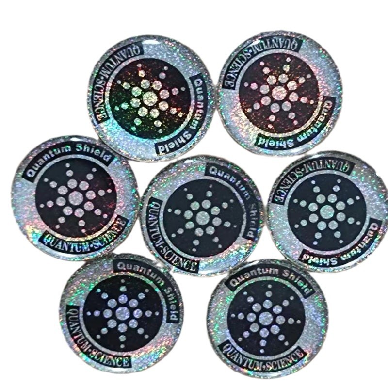 Includes Outer Packaging, Negative Ion Phone Sticker, Gold and Silver Color, Unit Price Includes Packaging, Anti-Wave Frequency Radiation Energy Phone Sticker