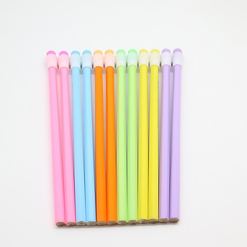 Colorful Hole-Pen Pencils, High-Quality Hb Hexagonal Barrel with Lead Refills and Erasers, Student Handwriting Practice, Posture Correction Stationery Factory