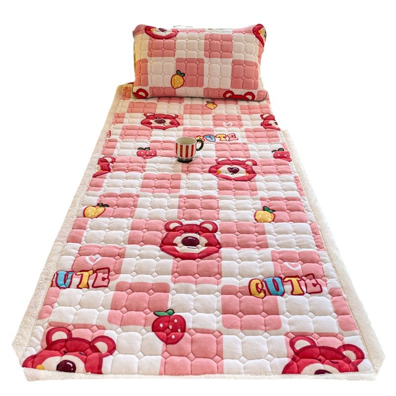Class A Milk Velvet Mattress Warm Cotton Cushion Student Dormitory Single Lamb Velvet Mattress Machine Washable Bed Pad