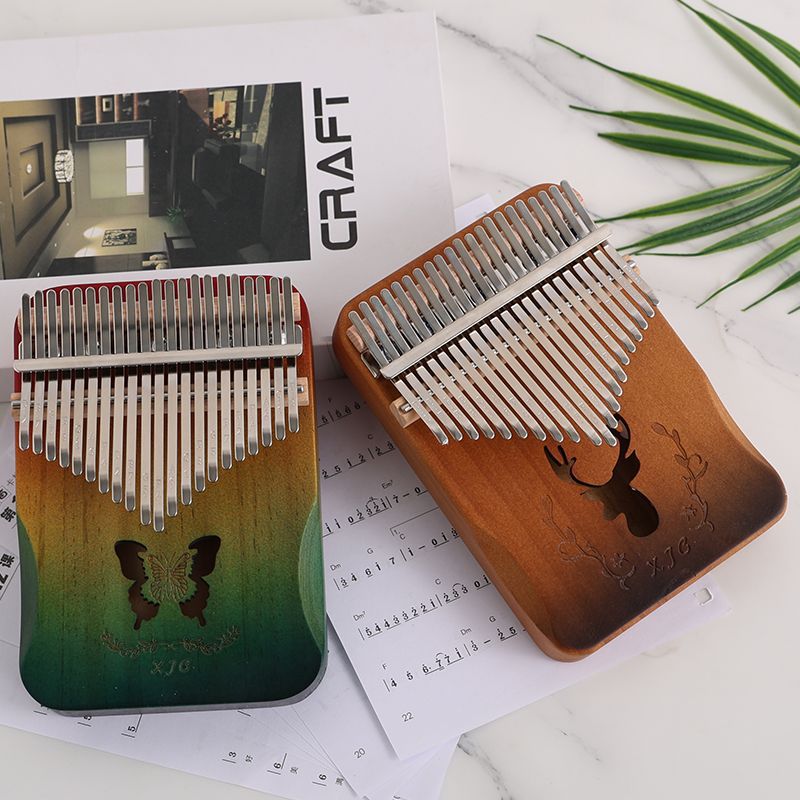 21 Thumb Piano Wooden Hollow 17-Tone Kalimba Finger Piano Birthday Gift Internet Celebrity Musical Instrument