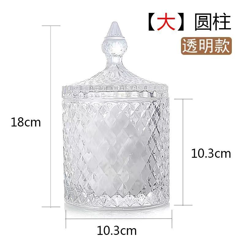 Прозрачная стеклянная банка для конфет в европейском стиле с крышкой, фруктовая чаша, коробка для приправ, чайная банка, пепельница, подарочная банка