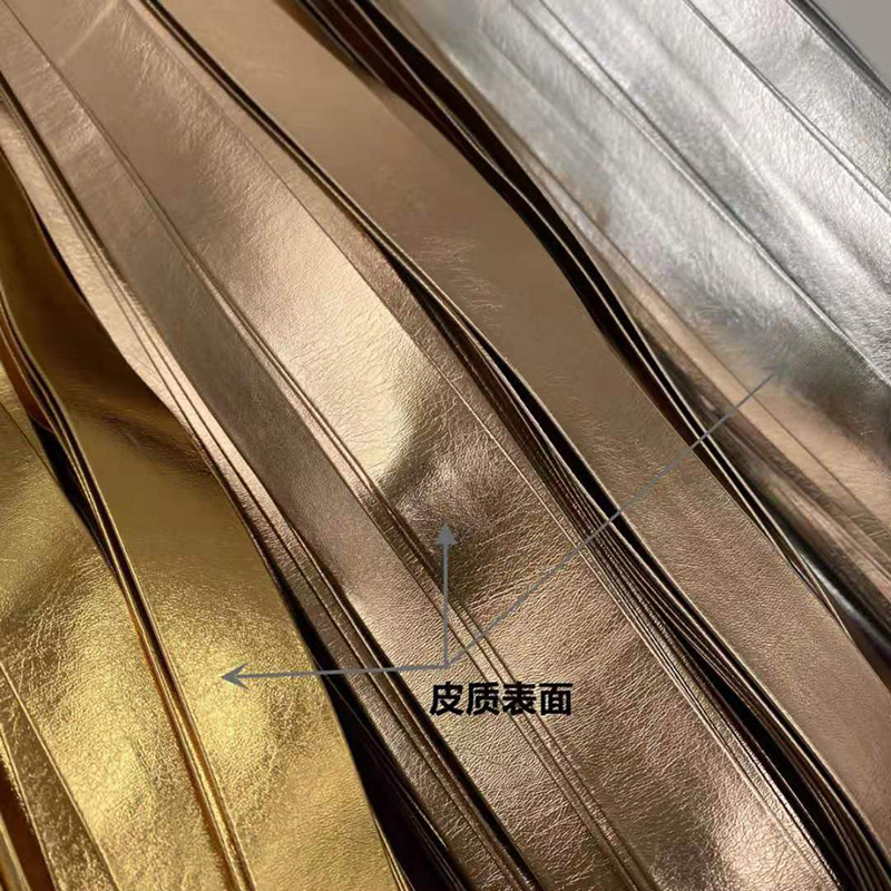 in stock Supply PU Leather Laminations Golden silver PU Leather Soft Leather Folded Laminations Garment Accessories Garment Accessories Accessories