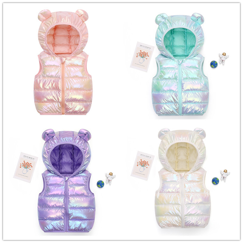 Детская одежда для внешней торговли 2024 новая осень-зима детская куртка из хлопка с утеплителем для мальчиков и девочек жилет с капюшоном